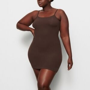 Skims FITS EVERYBODY Slip Dress Cocoa Brown Dress XSMALL NWT